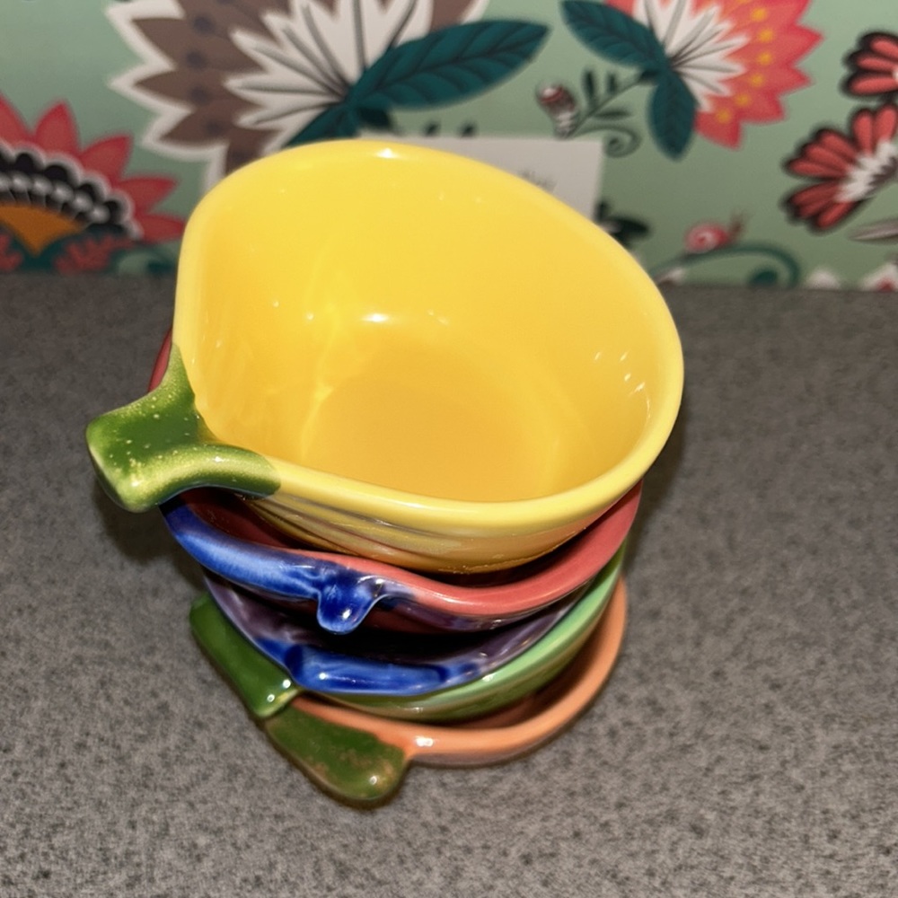 English set of 5 fruit ceramic pinch bowls - Picture 4 of 12